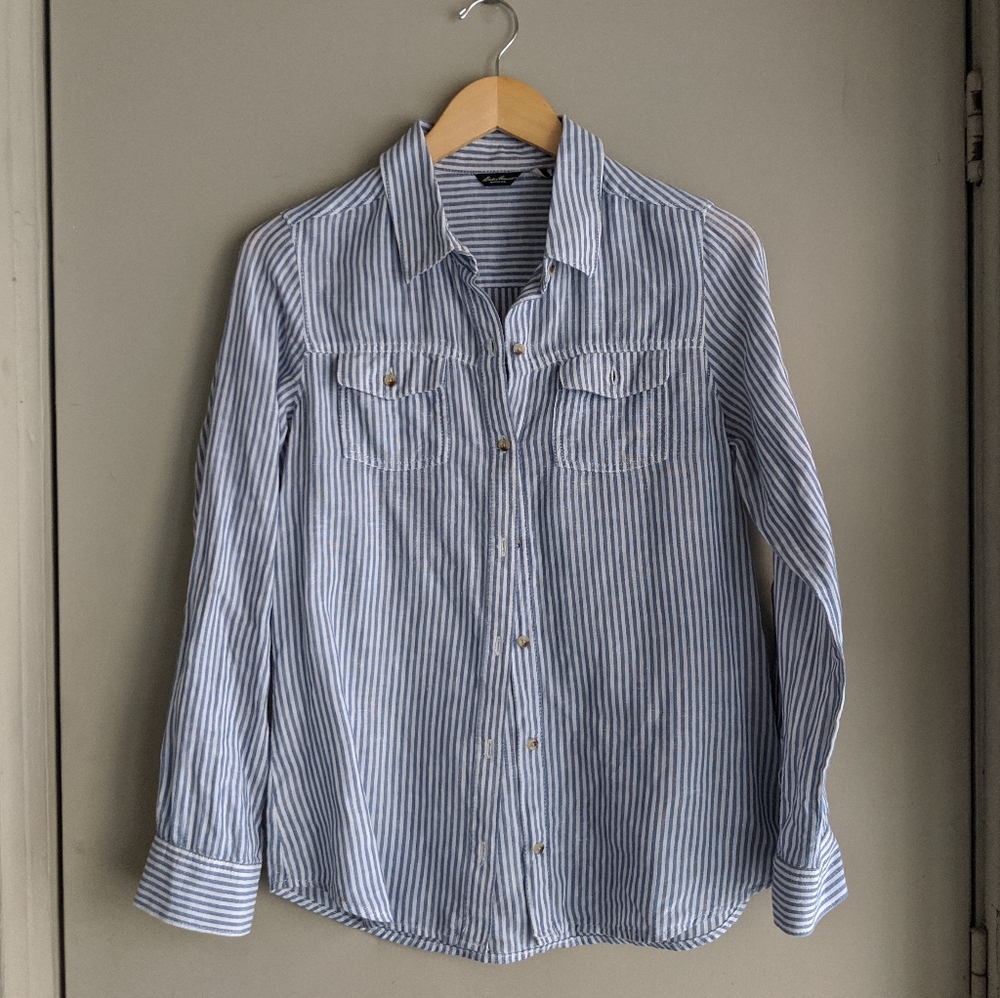 Eddie Bauer cotton + linen blend long sleeve